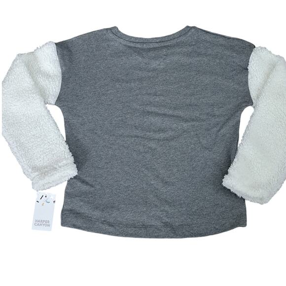 NWT Harper Canyon Girls Gray White Pullover Top Size Small 7 8 - Picture 6 of 6